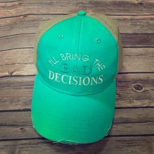 I’ll bring bad decisions distressed Trucker Hat